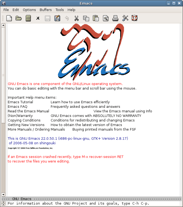 GNU Emacs with GTK toolkit